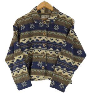 True Grit Vintage Aztec Southwestern Fleece Jacket l Medium